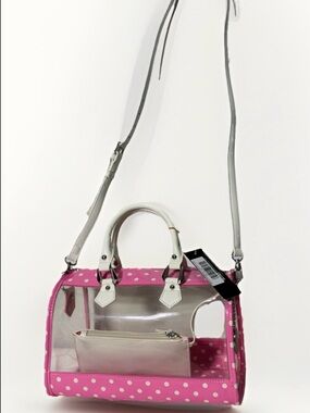 Score Gameday CLEAR bag dustbag charm ORIG.TAGS incl. pink white Polkadot NOS